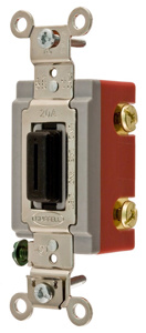 Hubbell Wiring DPST Keyed/Locking Toggle Light Switches 20 A 120/277 V HBL® Extra Heavy Duty Locking HBL1202 No Illumination Black