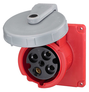 Hubbell Wiring HBL 4000 Series Pin and Sleeve Receptacles 100 A 3P4W Red