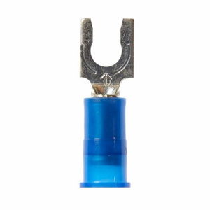 3M Insulated Locking Fork Terminals 16 - 14 AWG Butted Seam Barrel Nylon Blue