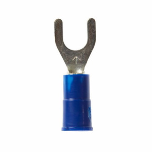 3M Insulated Fork Terminals 16 - 14 AWG Brazed Seam Barrel Vinyl Blue