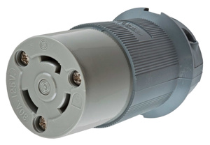 Hubbell Wiring Straight Locking Connectors 30 A 125 V 2P3W L5-30R Insulated Twist-Lock® Insulgrip® High Temp Dry Location