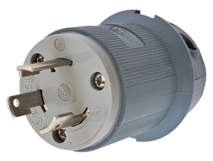 Hubbell Wiring Straight Locking Plugs 30 A 125 V 2P3W L5-30P Insulated Twist-Lock® Insulgrip® High Temp Dry Location