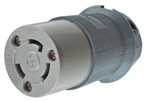 Hubbell Wiring Straight Locking Connectors 30 A 250 V 2P3W L6-30R Insulated Twist-Lock® Insulgrip® High Temp Dry Location