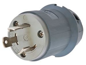Hubbell Wiring Straight Locking Plugs 30 A 250 V 2P3W L6-30P Insulated Twist-Lock® Insulgrip® High Temp Dry Location