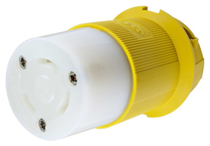 Hubbell Wiring Straight Locking Connectors 30 A 250 V 2P3W L6-30R Insulated Twist-Lock® Insulgrip® Dry Location, Corrosion-resistant