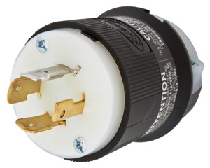 Hubbell Wiring Straight Locking Plugs 20 A 347/600 V 4P4W L20-20P Insulated Twist-Lock® Insulgrip® Dry Location