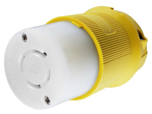 Hubbell Wiring Straight Locking Connectors 20 A 250 V 3P4W L15-20R Insulated Twist-Lock® Insulgrip® Dry Location, Corrosion-resistant