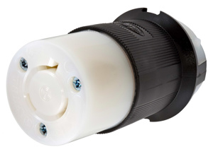 Hubbell Wiring Straight Locking Connectors 20 A 277 V 2P3W L7-20R Insulated Twist-Lock® Insulgrip® Dry Location