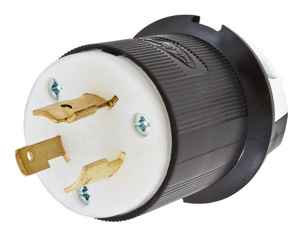 Hubbell Wiring Straight Locking Plugs 20 A 600 V 2P3W L9-20P Insulated Twist-Lock® Insulgrip® Dry Location