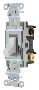 Hubbell Wiring 3-Way, SPDT Toggle Light Switches 20 A 120/277 V CS320 No Illumination White