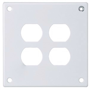 Hubbell Wiring Standard Duplex Wallplates 2 Gang White Steel Box