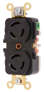 Hubbell Wiring Locking Duplex Receptacles 10/15 A 125/250 V 2P3W Non-NEMA Twist-Lock®