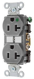 Hubbell Wiring Straight Blade Duplex Receptacles 20 A 125 V 2P3W 5-20R Hospital Hubbell-Pro™ Dry Location Gray