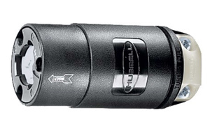 Hubbell Wiring Straight Locking Connectors 20 A 125 V 2P3W Non-NEMA Insulated Hubbellock®
