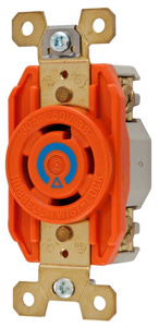 Hubbell Wiring Locking Single Receptacles 30 A 250 V 3P4W L15-30R Twist-Lock®