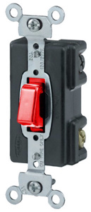 Hubbell Wiring 3-Way, SPDT Toggle Light Switches 20 A 120 V Pilot PresSwitch® HBL1298 Red