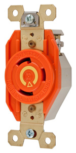 Hubbell Wiring Locking Single Receptacles 30 A 125 V 2P3W L5-30R Twist-Lock®