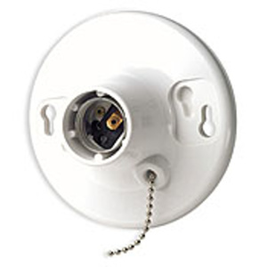 Leviton 8827 Series Pull Chain Outlet Box Lampholders Incandescent Medium White<multisep/>White