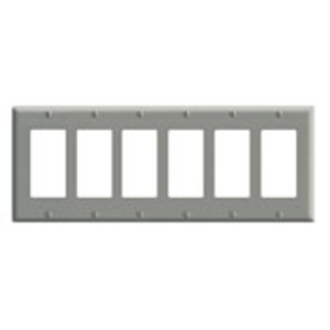 Leviton Standard Decorator Wallplates 6 Gang Gray Thermoset Plastic Device