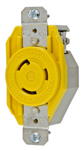 Hubbell Wiring Locking Single Receptacles 20 A 125 V 2P3W L5-20R Twist-Lock®