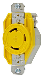 Hubbell Wiring Locking Single Receptacles 30 A 125 V 2P3W L5-30R Twist-Lock® Ship-to-Shore