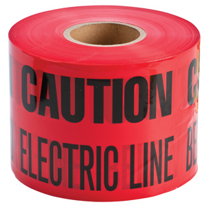 Brady Underground Hazard Tape Black on Red 6 in x 1000 ft Caution Buried Electric Line Below