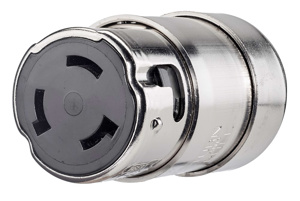 Hubbell Wiring Straight Locking Connectors 50 A 125/250 V 3P4W Non-NEMA Insulated Twist-Lock® Ship-to-Shore Dry Location, Corrosion-resistant