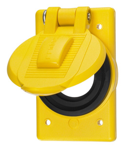Hubbell Wiring Twist-Lock® Series Weatherproof Outlet Box Covers Thermoplastic 1 Gang Yellow