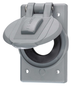 Hubbell Wiring Hubbellock® Series Weatherproof FS/FD Device Covers Aluminum 1 Gang Gray
