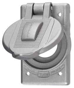 Hubbell Wiring Hubbellock® Series Weatherproof FS/FD Device Covers Aluminum 1 Gang Gray