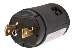 Hubbell Wiring Straight Midget Locking Plugs 15 A 125/250 V 3P3W ML-3P Insulated Twist-Lock® Valise® Dry Location