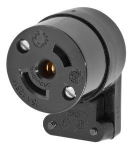 Hubbell Wiring Angled Midget Locking Connectors 15 A 125 V 2P3W ML-2R Uninsulated Twist-Lock® Dry Location