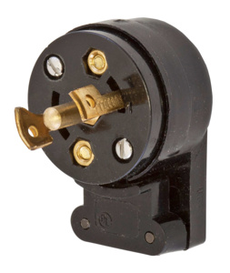 Hubbell Wiring Angled Midget Locking Plugs 15 A 125/250 V 3P3W ML-3P Insulated Twist-Lock® Dry Location