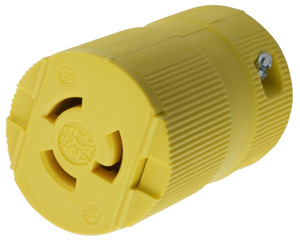 Hubbell Wiring Straight Locking Connectors 15 A 277 V 2P3W L7-15R Insulated Twist-Lock® Valise® Dry Location