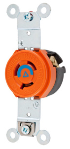 Hubbell Wiring Locking Single Receptacles 15 A 250 V 2P3W L6-15R Twist-Lock®