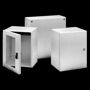 nVent HOFFMAN Wall Mount Hinged Cover With Window Weatherproof Enclosures Stainless Steel 10 x 8 x 6 in 14 ga NEMA 4X