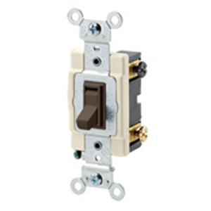 Leviton 4-Way, DPST Toggle Light Switches 15 A 120/277 V No Illumination Brown<multisep/>Brown