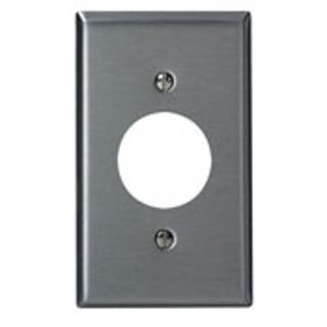 Leviton Oversized Round Hole Wallplates 1 Gang 1.406 in Stainless Steel 302 Stainless Steel Device