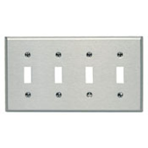 Leviton Oversized Toggle Wallplates 4 Gang Stainless Steel 302 Stainless Steel Device