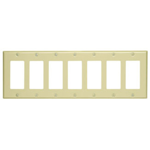Leviton Standard Decorator Wallplates 7 Gang Ivory Metal Device