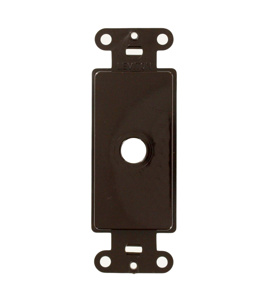 Leviton 80400 Decora® Series Wallplate Inserts 1 Round/0.406 inch Brown Plastic