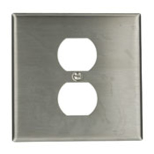 Leviton Standard Duplex Wallplates 2 Gang Stainless Steel 302 Stainless Steel Device