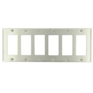 Leviton Standard Decorator Wallplates 6 Gang Stainless Steel 302 Stainless Steel Device