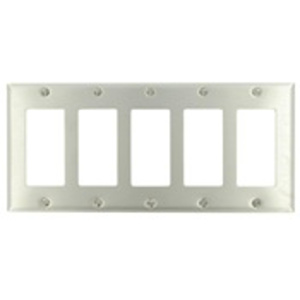 Leviton Standard Decorator Wallplates 5 Gang Stainless Steel 302 Stainless Steel Device