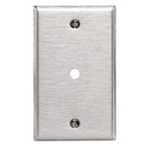 Leviton Standard Coax Wallplates 1 Gang 0.312 in Stainless Steel 302 Stainless Steel Box