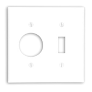 Leviton Standard Round Hole Toggle Wallplates 2 Gang 1.406 in White Thermoset Plastic Box