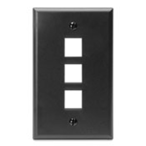 Leviton Standard Multimedia Faceplates 1 Gang 3 Port Black High-Impact Plastic Box