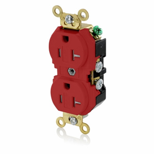 Leviton 5362SG Series Duplex Receptacles 20 A 125 V 2P3W Extra Heavy-Duty Industrial Specification Grade Tamper-resistant Red