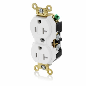 Leviton 5362SG Series Duplex Receptacles 20 A 125 V 2P3W Extra Heavy-Duty Industrial Specification Grade Tamper-resistant White
