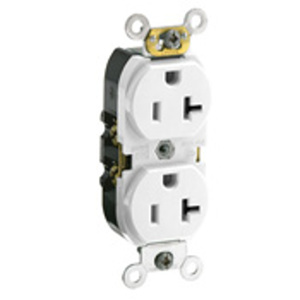 Leviton CR020 Series Duplex Receptacles 20 A 125 V 2P3W 5-20R Commercial Specification Grade White